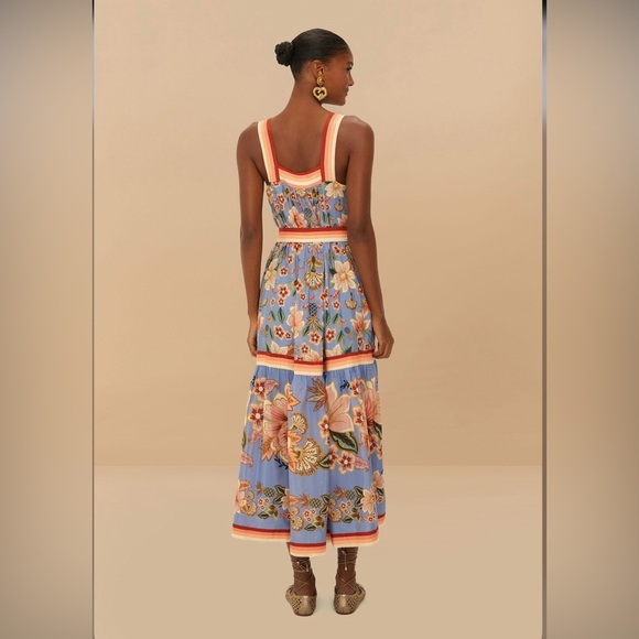 Farm Rio Blue Superbloom Tapestry Maxi Dress - Picture 7 of 8
